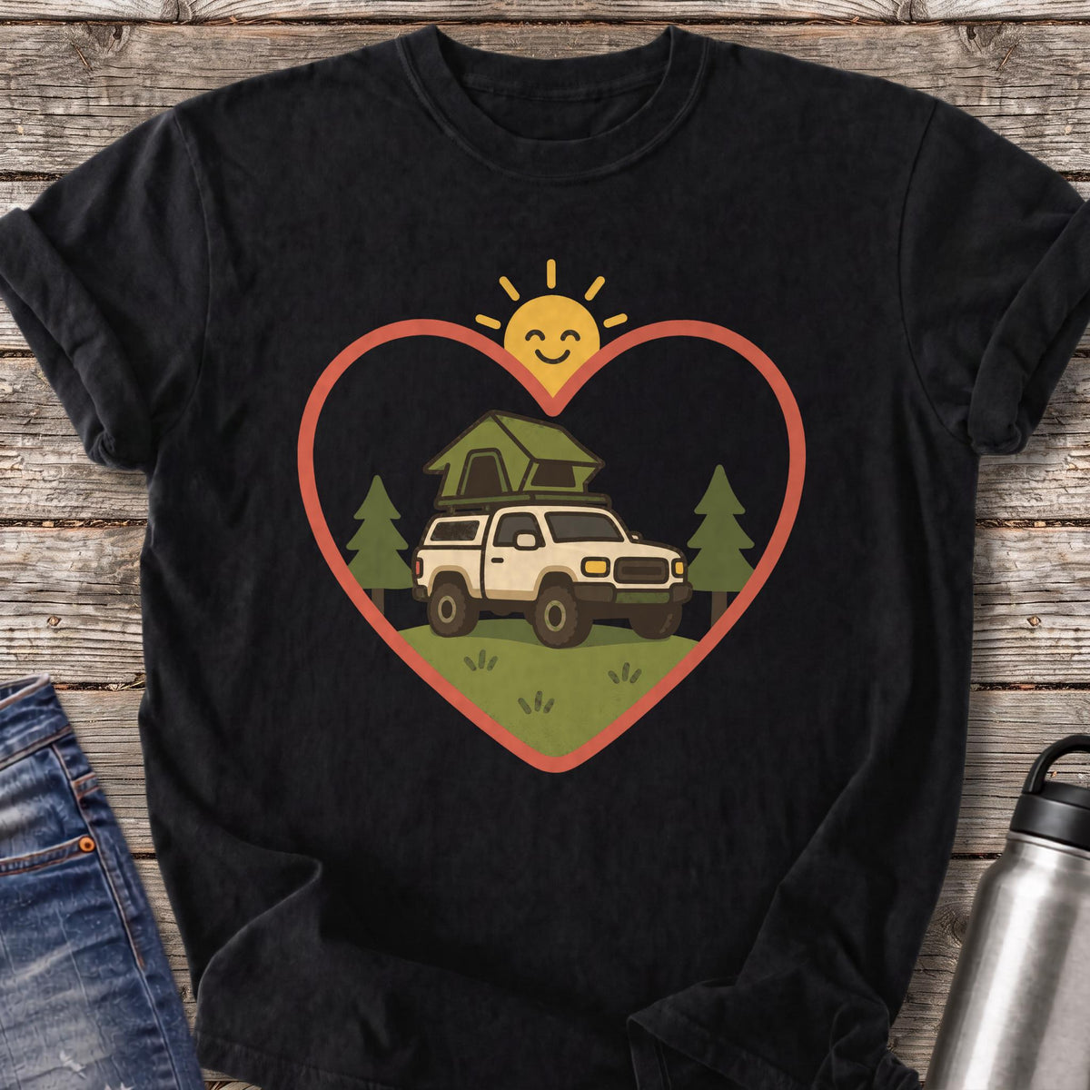 Overlanding Heart T-Shirt — Black