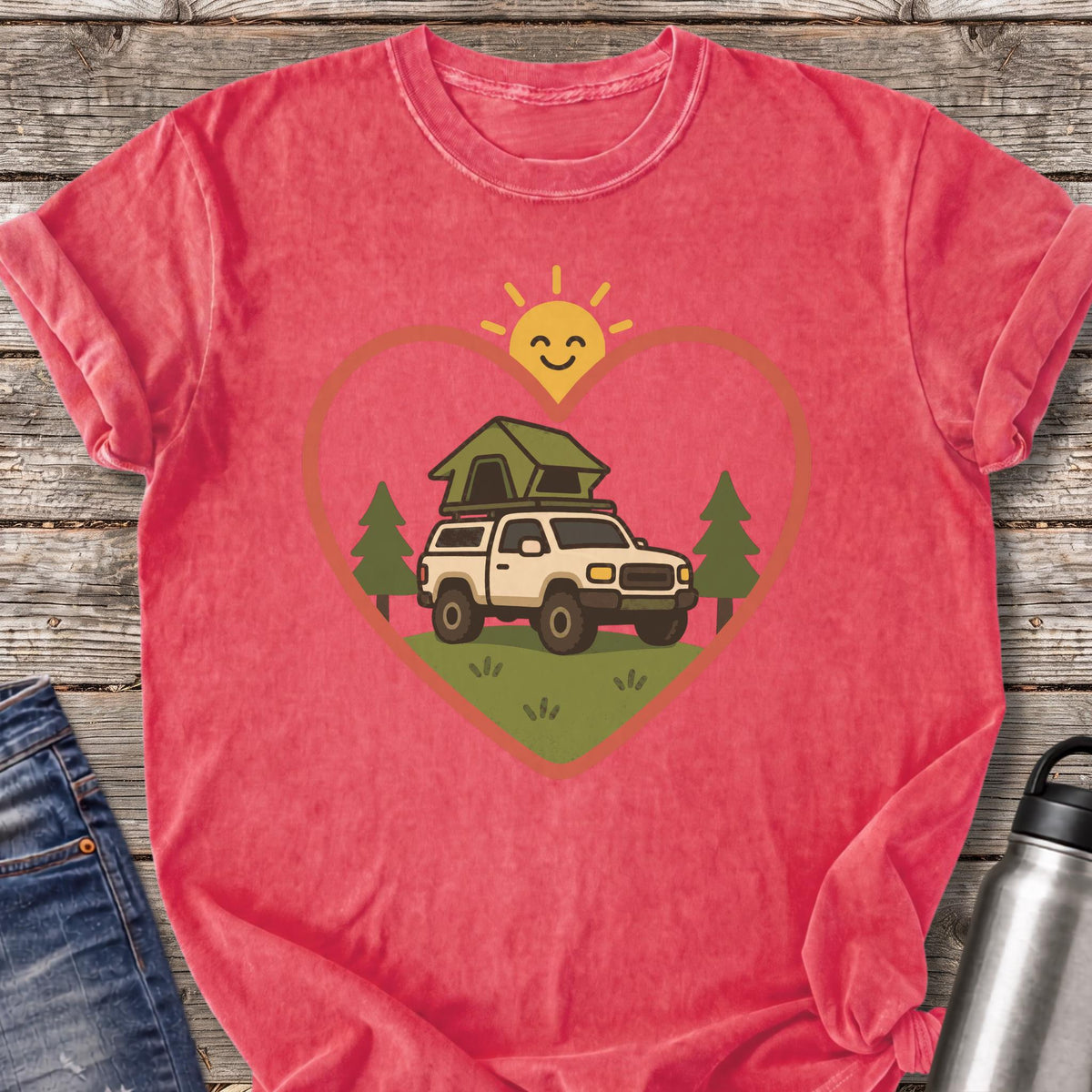 Overlanding Heart T-Shirt — Watermelon