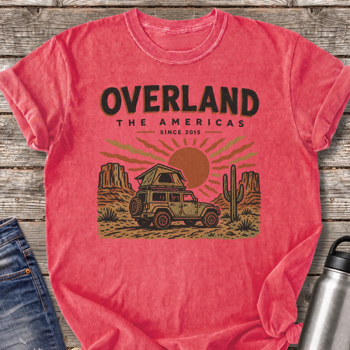 Desert Sunset Overland T-Shirt — Watermelon
