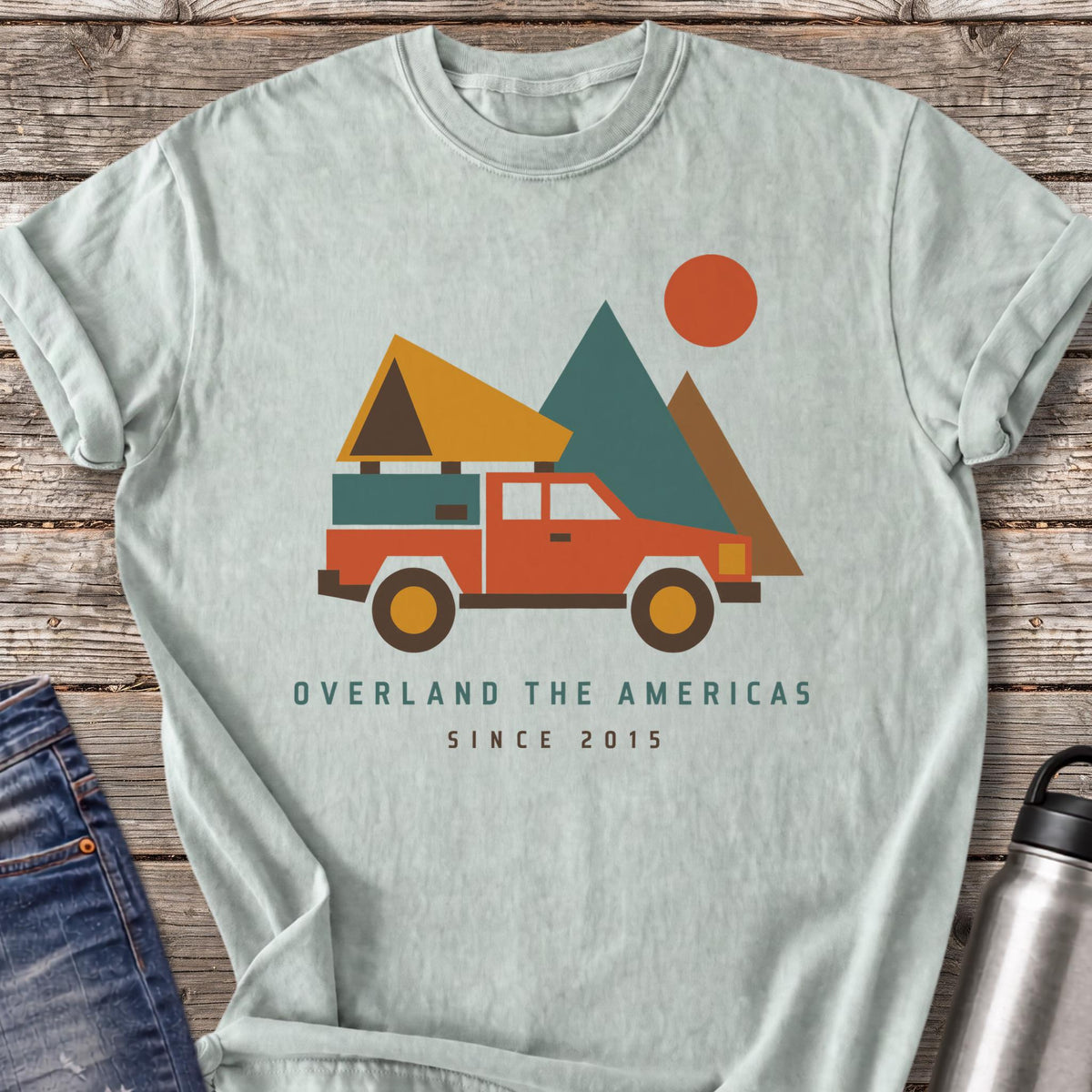 Overland Truck Mountains T-Shirt — Bay