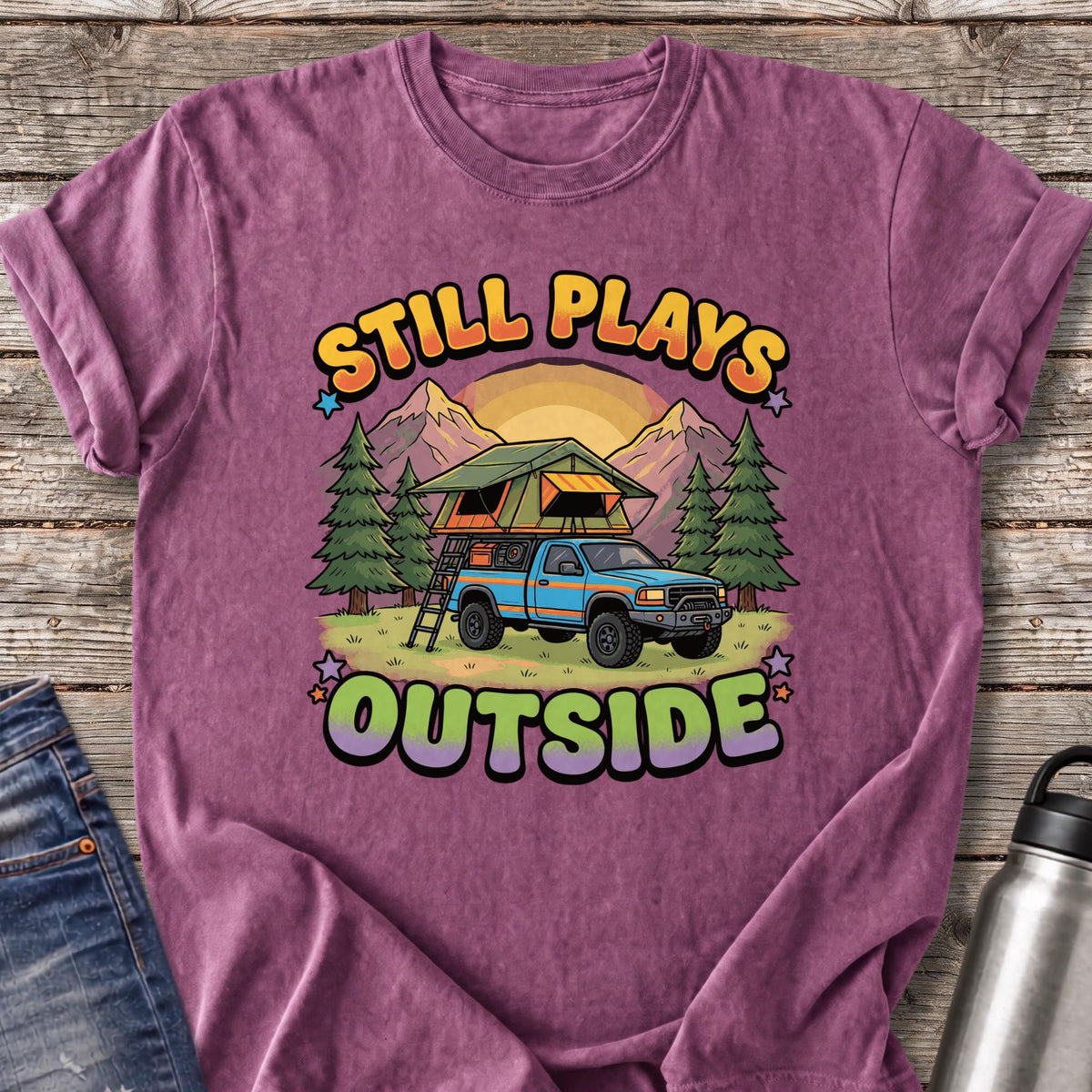 Rooftop Tent Truck T-Shirt — Berry