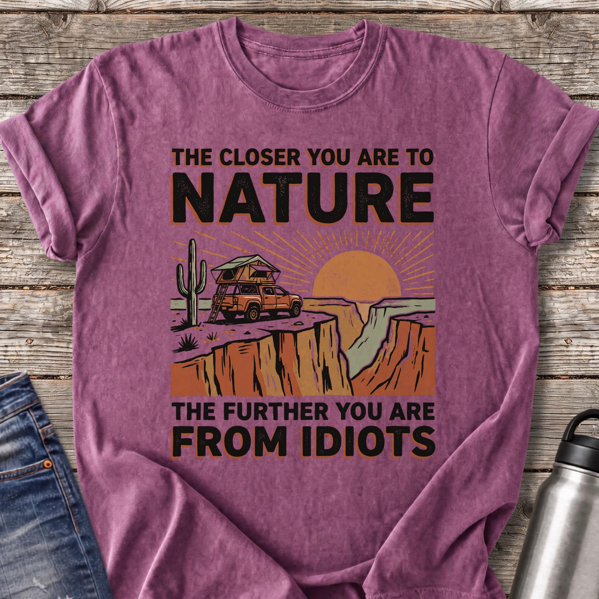 Further From Idiots at Canyon Rim T-Shirt — Berry