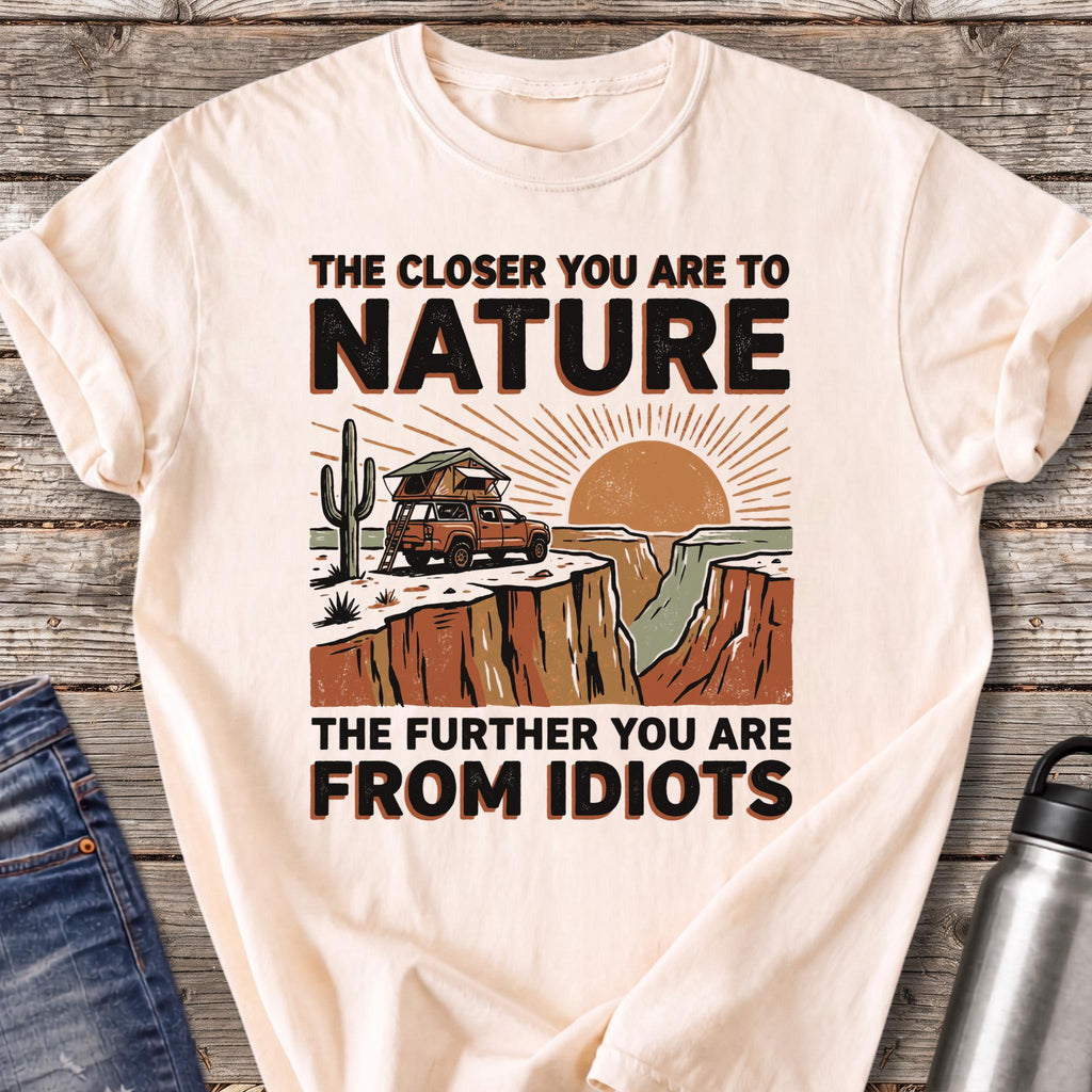 Further From Idiots at Canyon Rim T-Shirt — Ivory