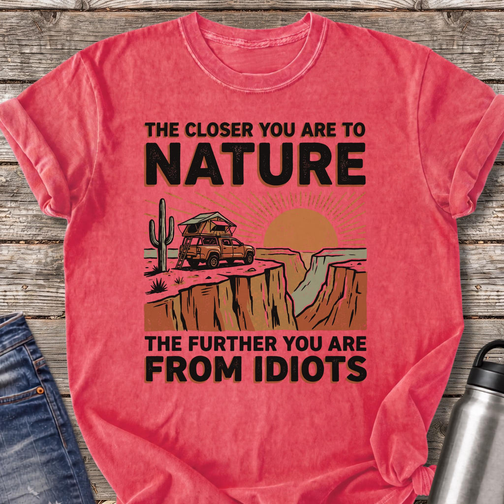 Further From Idiots at Canyon Rim T-Shirt — Watermelon