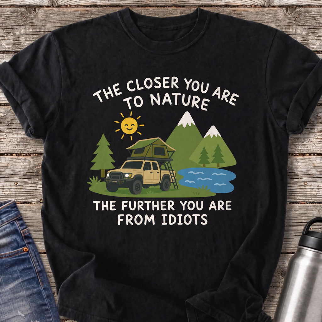 Further From Idiots Rig T-Shirt — Black