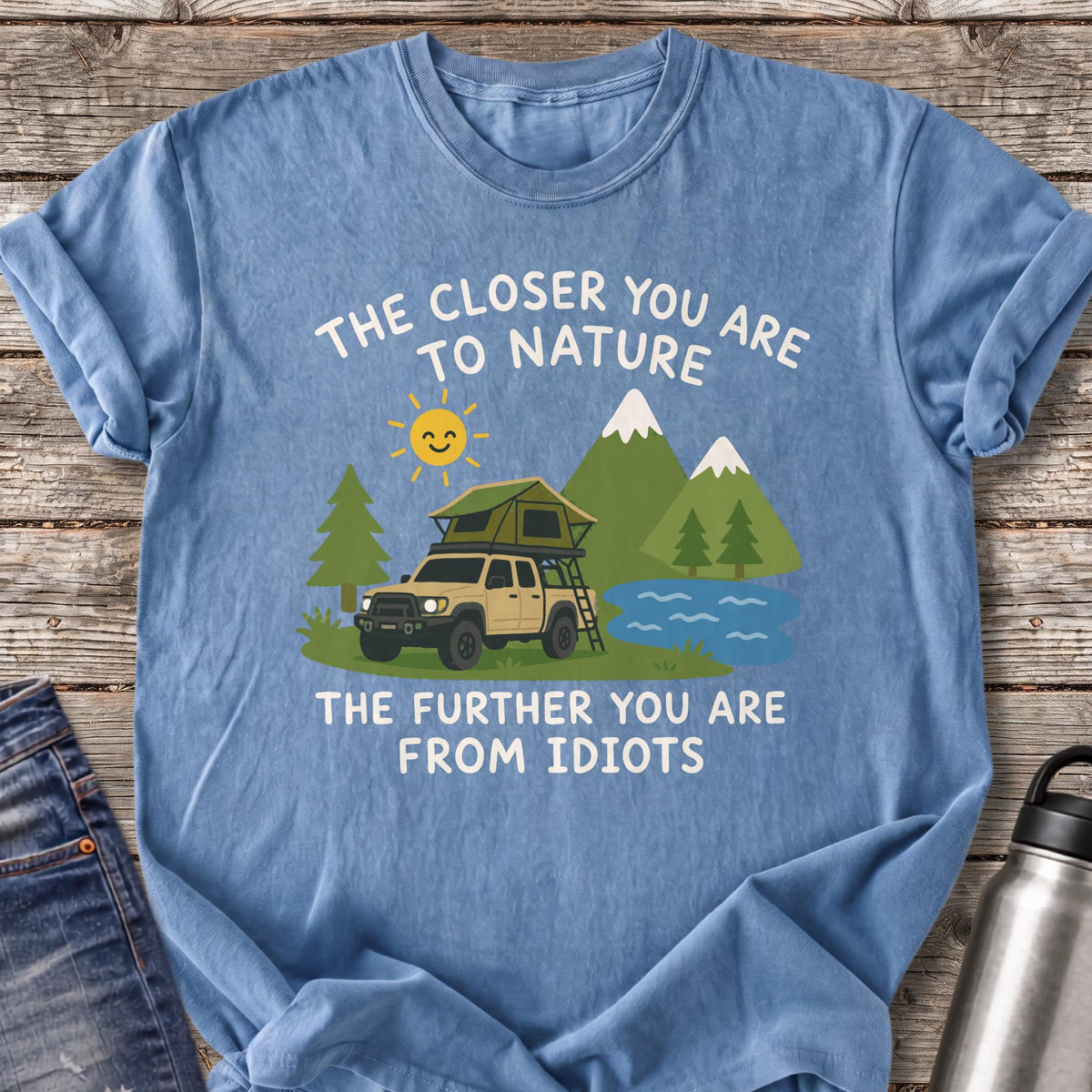 Further From Idiots Rig T-Shirt — Blue Jean