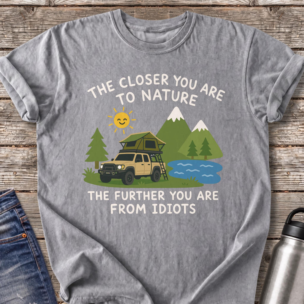Further From Idiots Rig T-Shirt — Grey