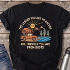 Further From Idiots Truck T-Shirt — Black
