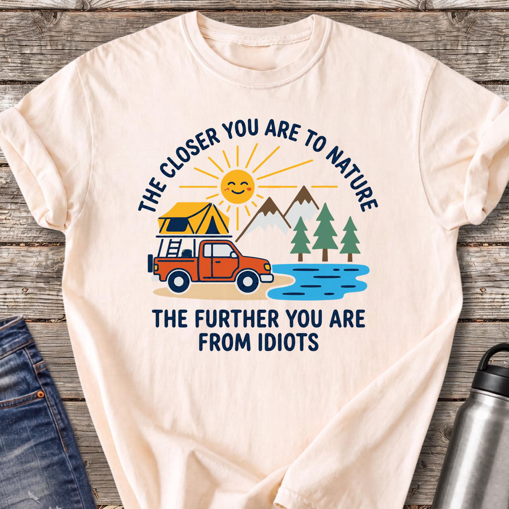 Further From Idiots Truck T-Shirt — Ivory
