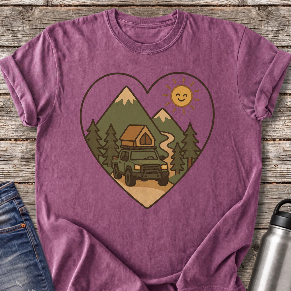 Overland Heart Journey T-Shirt — Berry