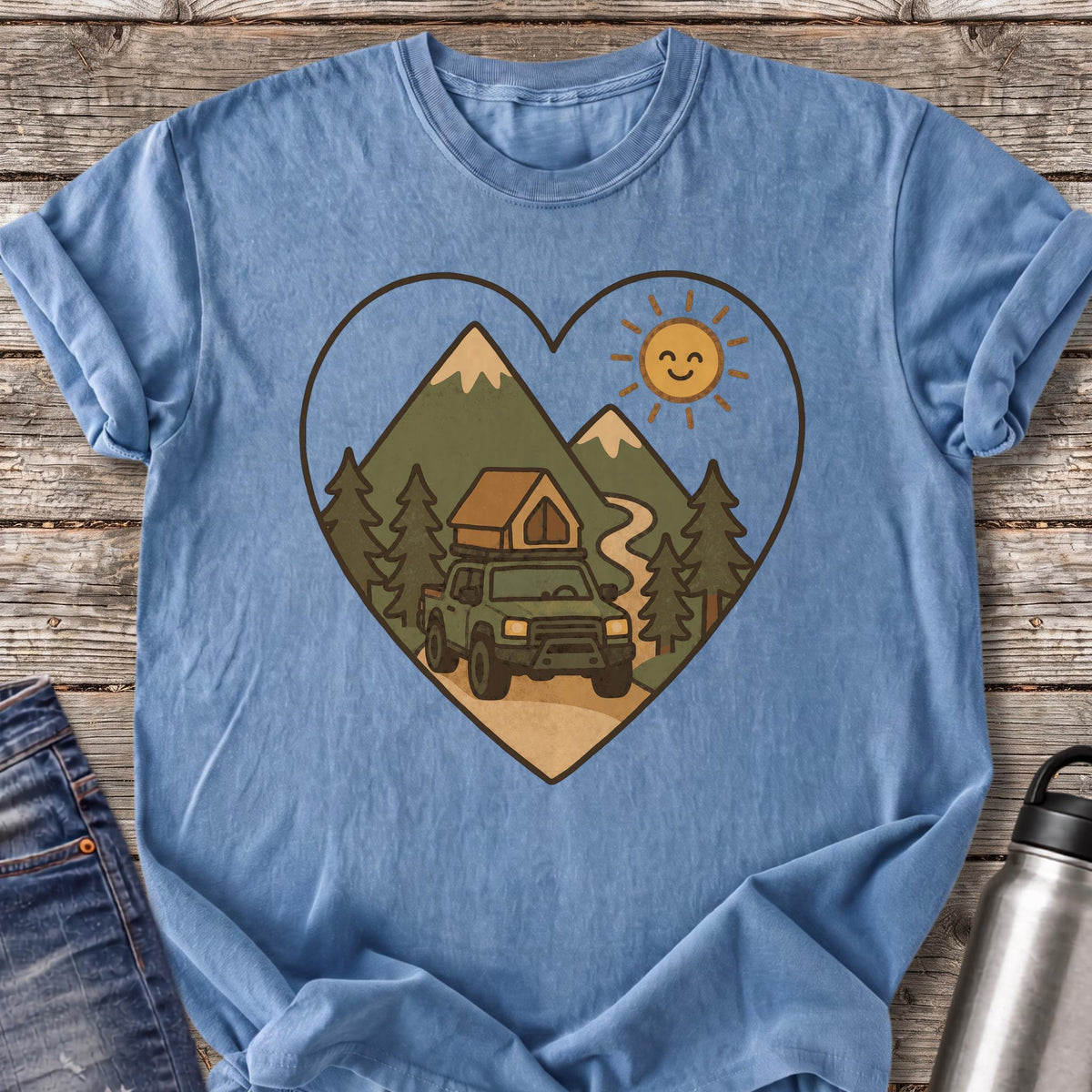 Overland Heart Journey T-Shirt — Blue Jean