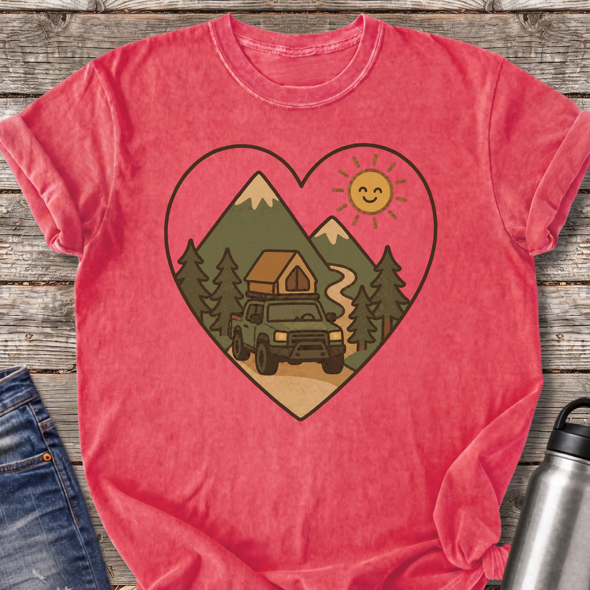 Overland Heart Journey T-Shirt — Watermelon