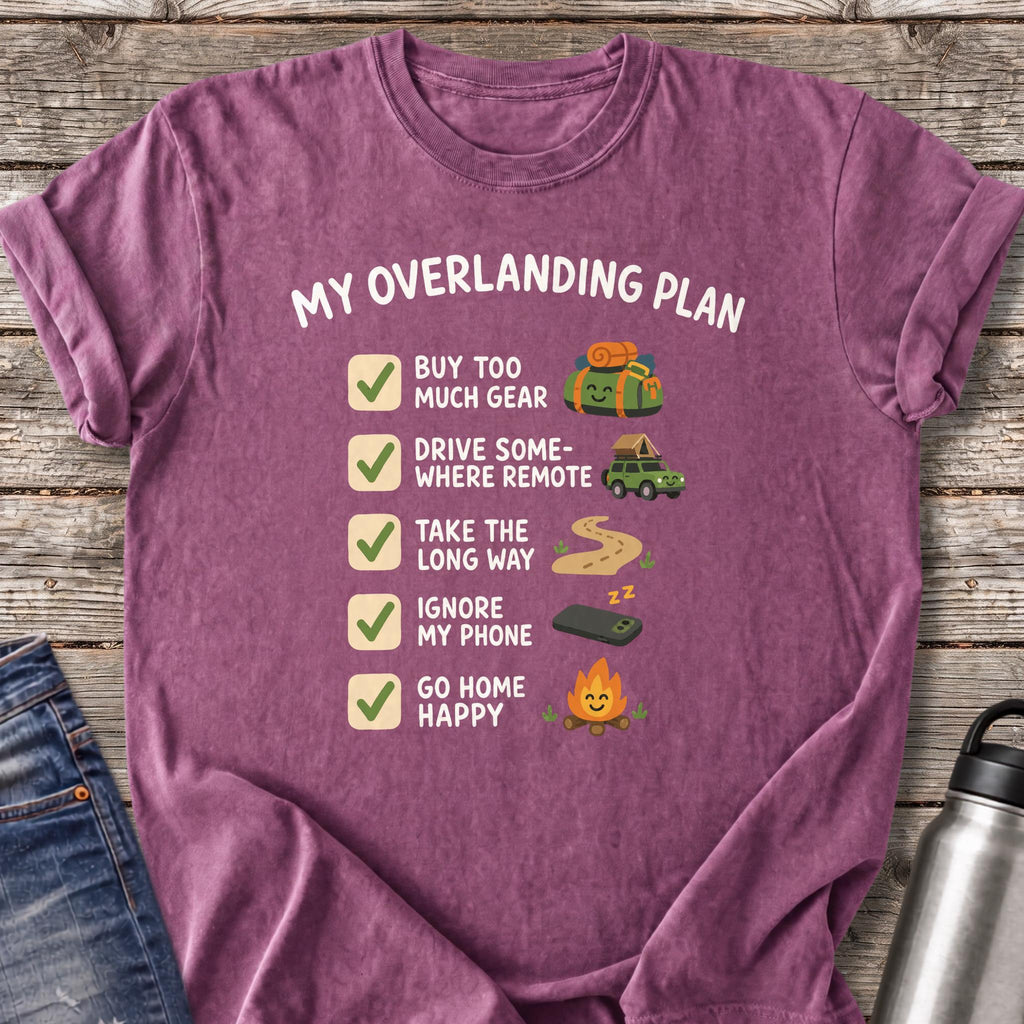 My Overlanding Checklist T-Shirt — Berry