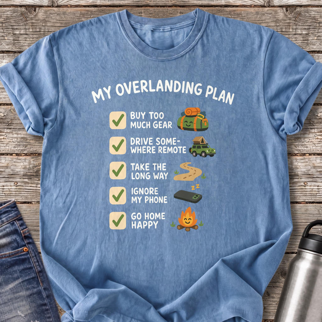My Overlanding Checklist T-Shirt — Blue Jean