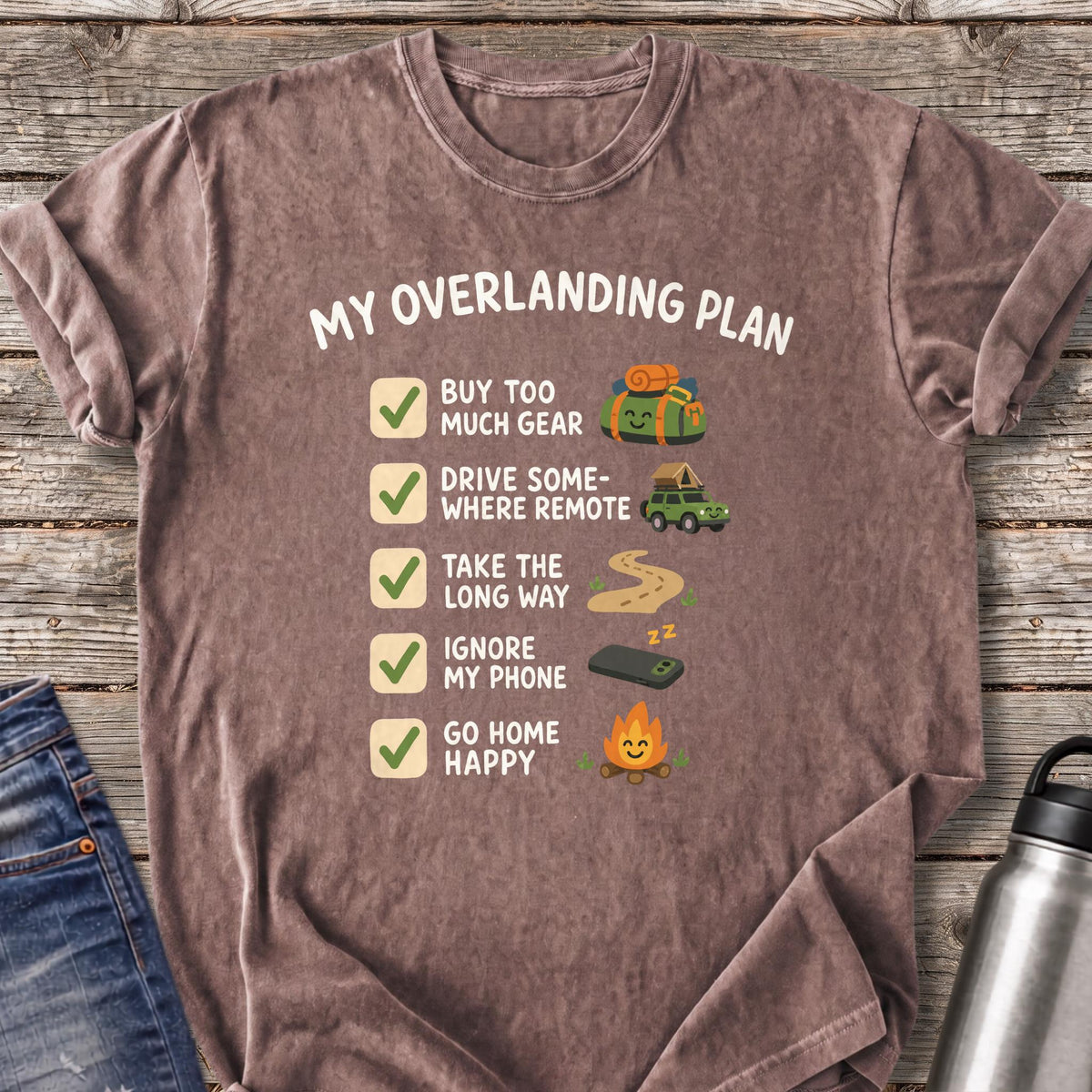 My Overlanding Checklist T-Shirt — Espresso