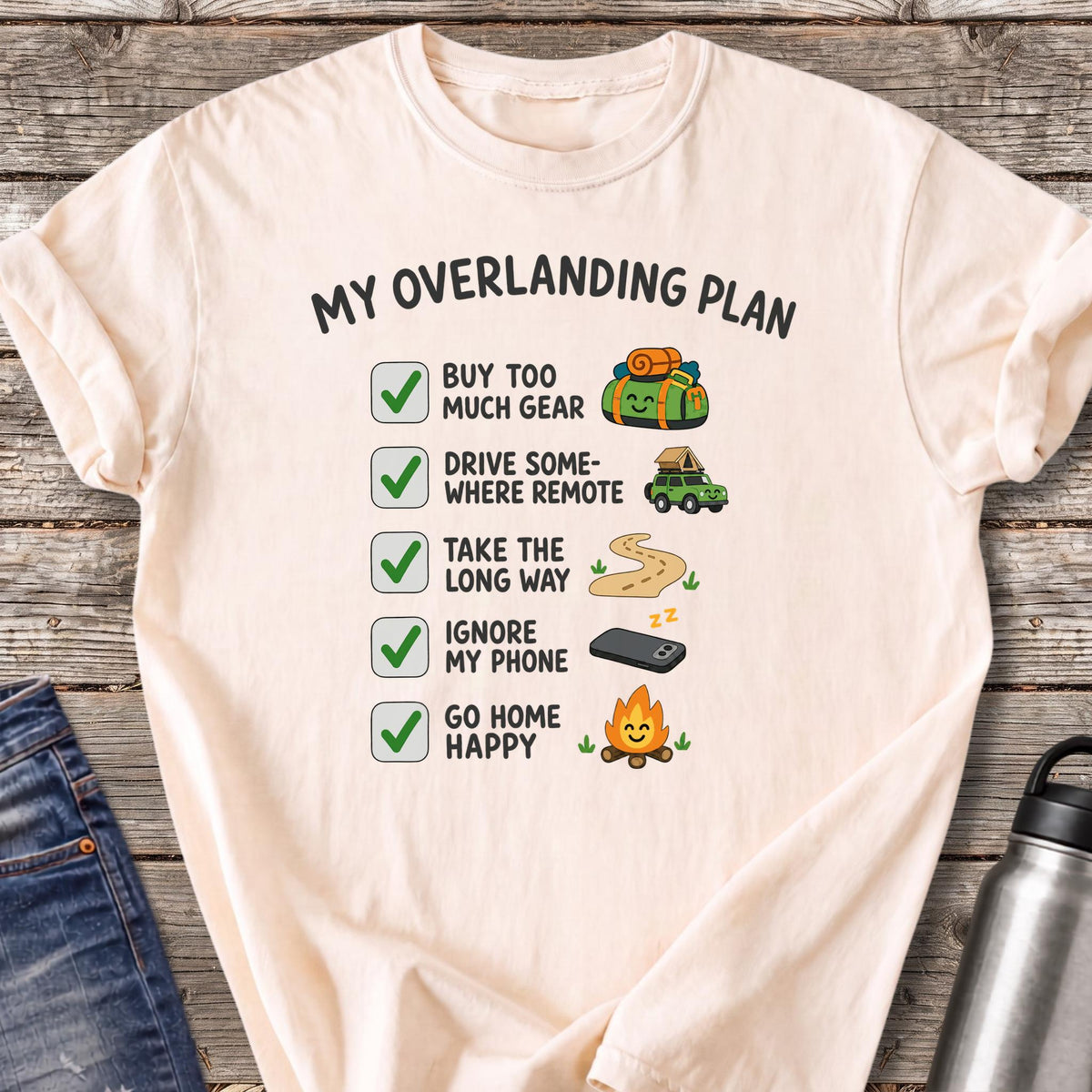 My Overlanding Checklist T-Shirt — Ivory