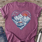 Mountain Trail Heart T-Shirt — Berry