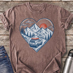Mountain Trail Heart T-Shirt — Espresso
