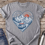 Mountain Trail Heart T-Shirt — Grey