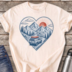 Mountain Trail Heart T-Shirt — Ivory