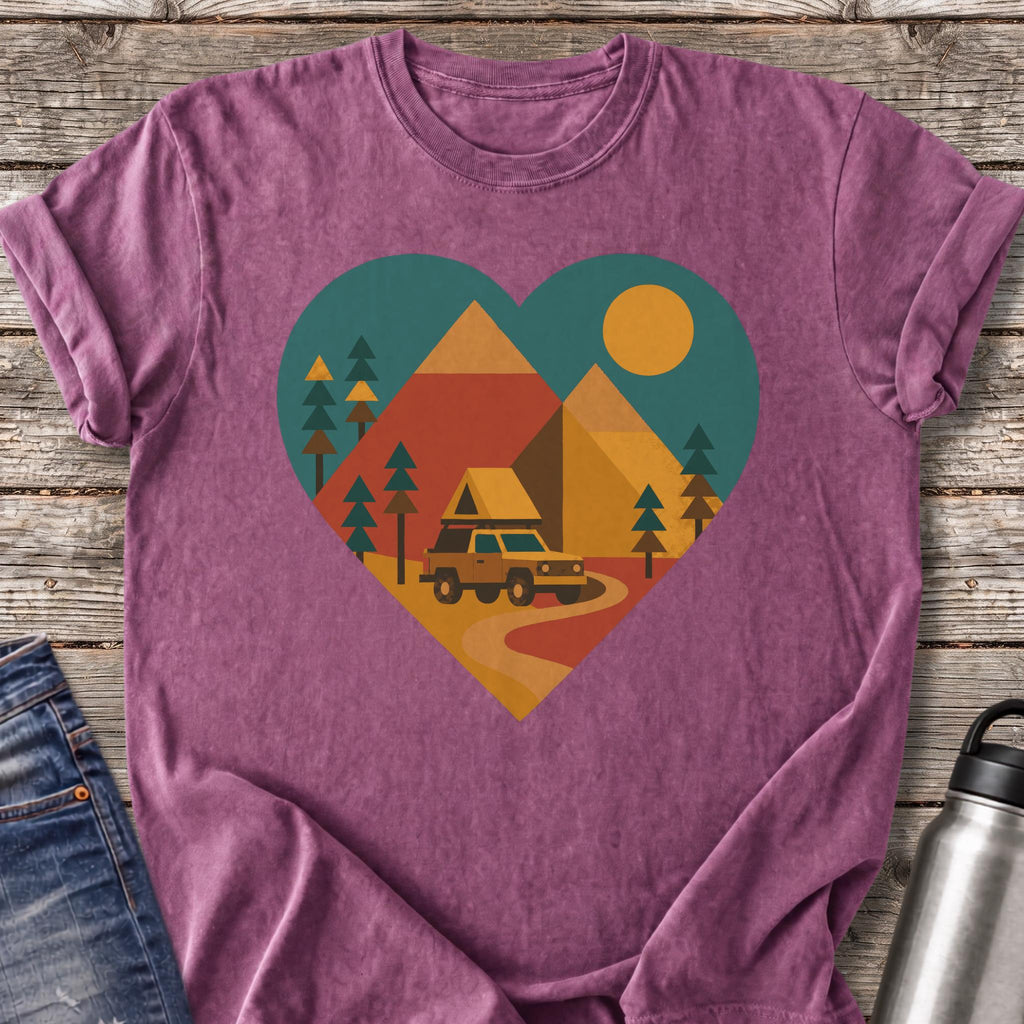 Mountains at Heart T-Shirt — Berry