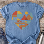 Winding Road Heart T-Shirt — Blue Jean