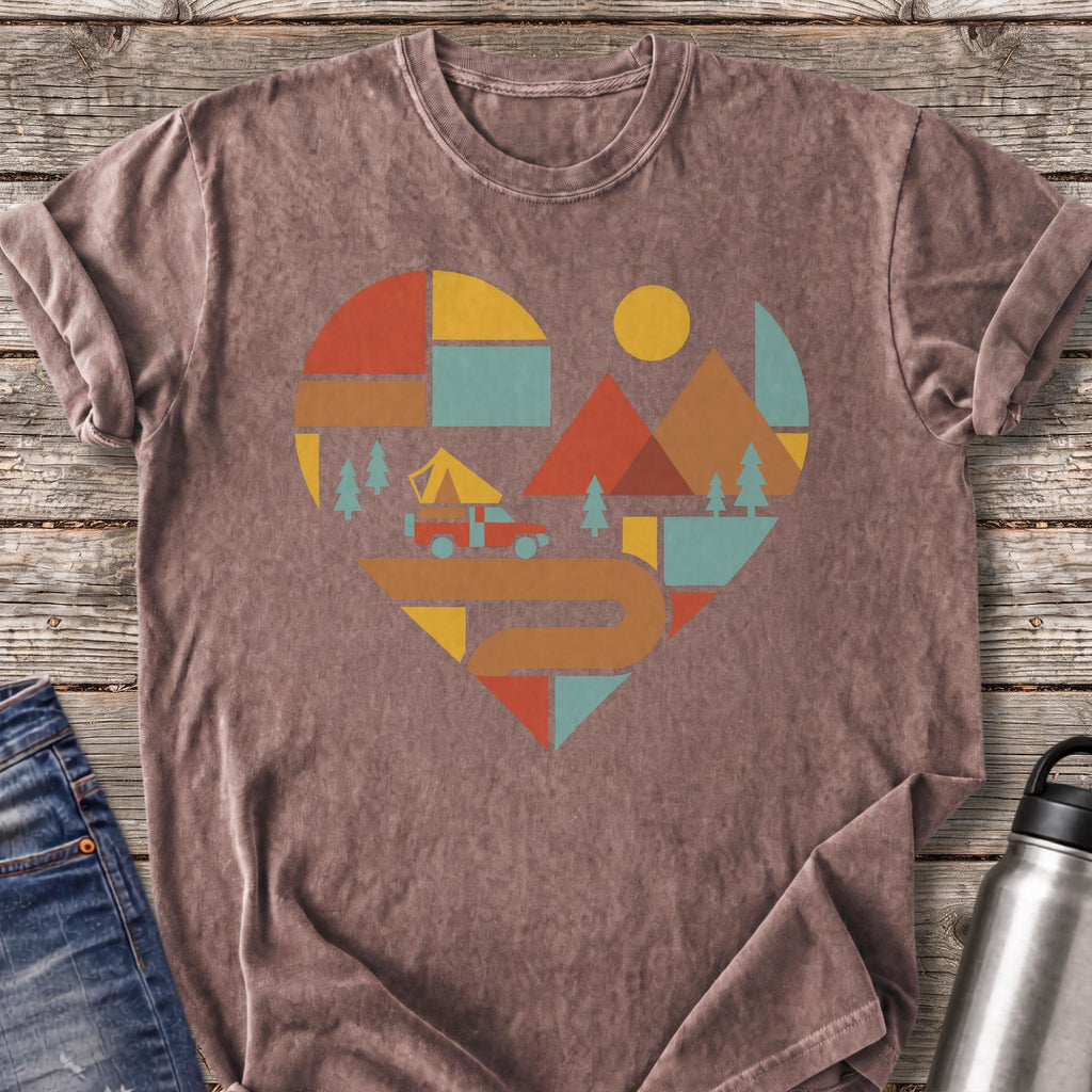 Winding Road Heart T-Shirt — Espresso