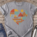 Winding Road Heart T-Shirt — Grey