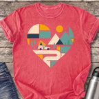 Winding Road Heart T-Shirt — Watermelon