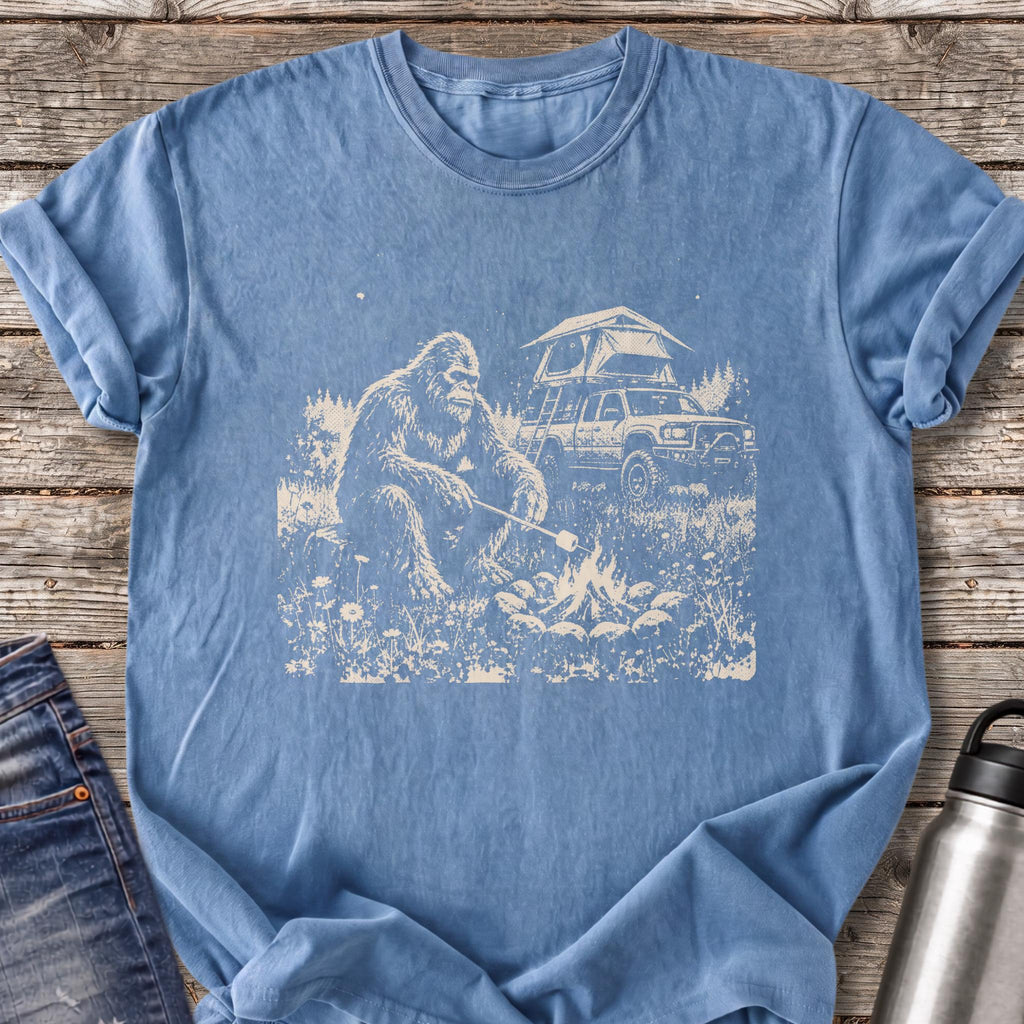 Bigfoot Marshmallow Roast T-Shirt — Blue Jean