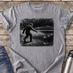 Bigfoot Skips Stones T-Shirt — Grey