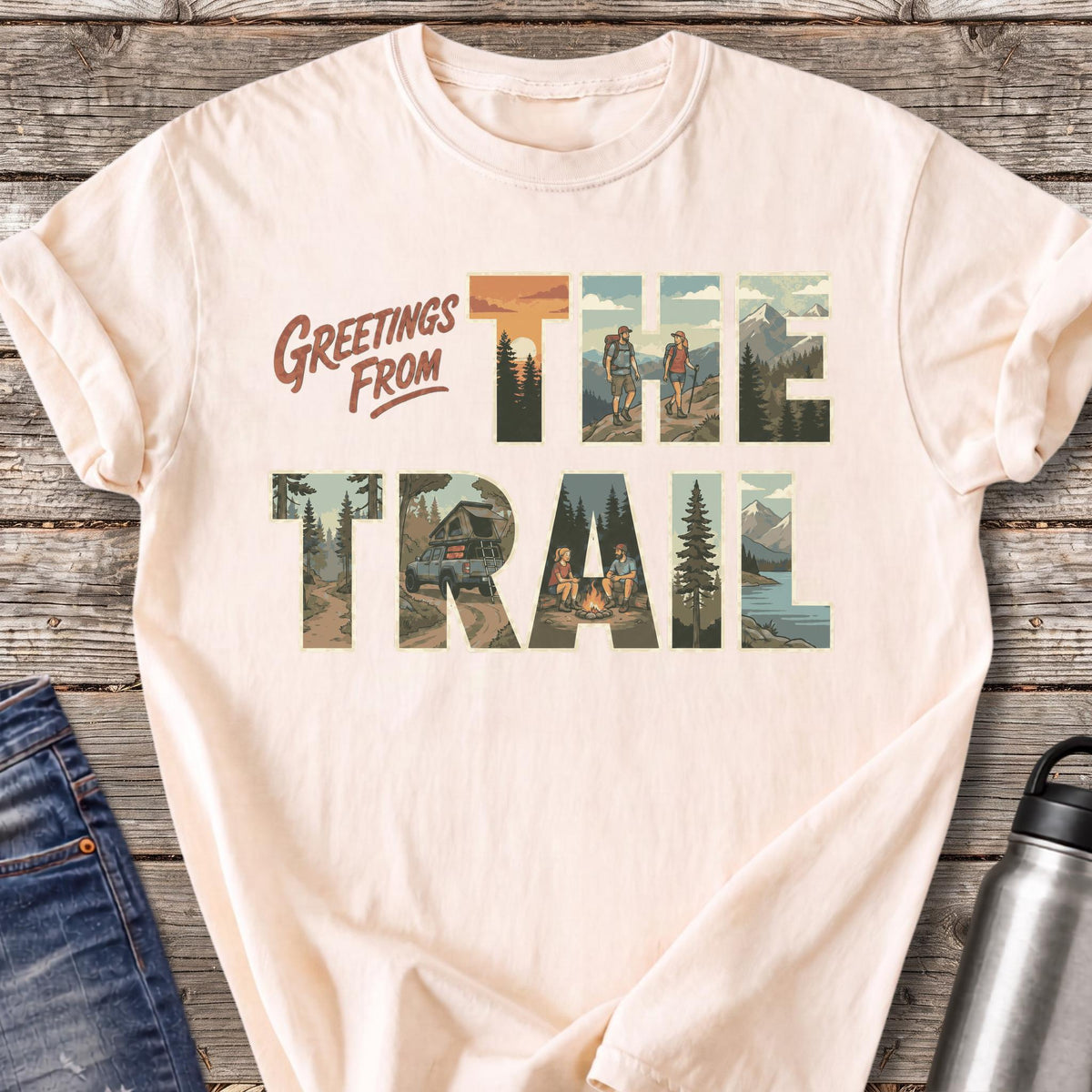 Greetings from the Trail T-Shirt — Ivory