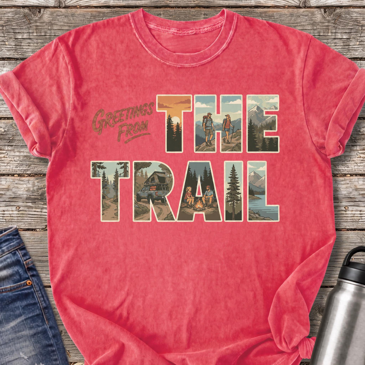Greetings from the Trail T-Shirt — Watermelon
