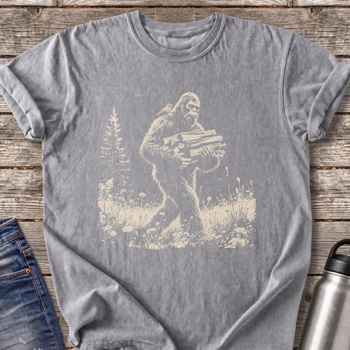 Bigfoot Firewood Run T-Shirt — Grey