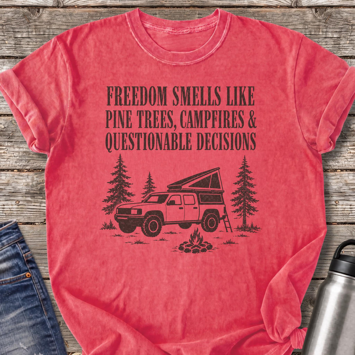 Freedom Smells Like Pine Trees T-Shirt — Watermelon