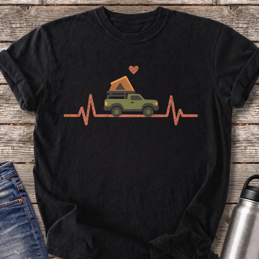 Rooftop Tent Heartbeat T-Shirt — Black