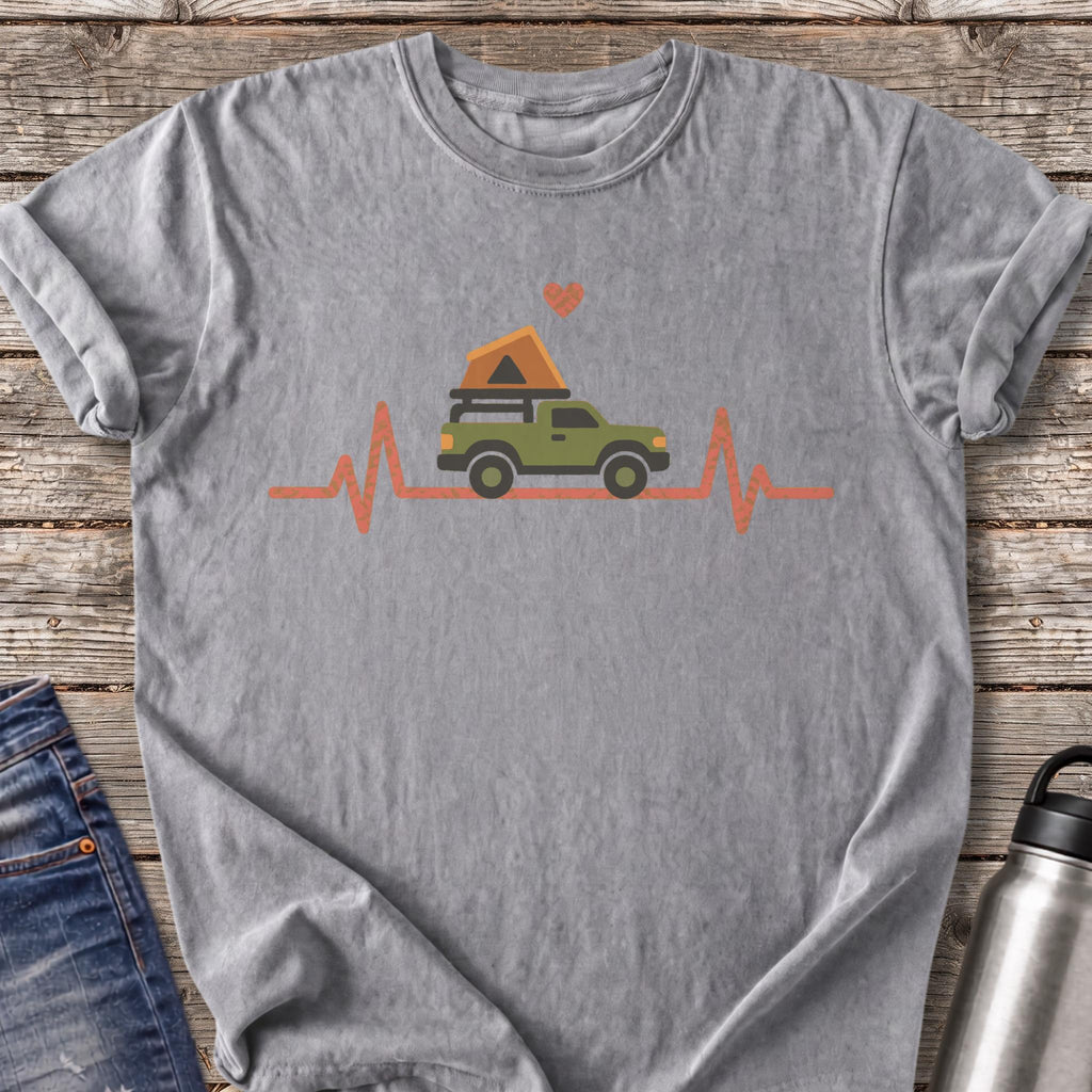 Rooftop Tent Heartbeat T-Shirt — Grey