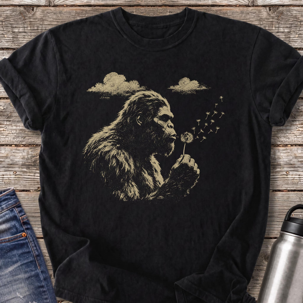 Bigfoot Makes A Wish T-Shirt — Black