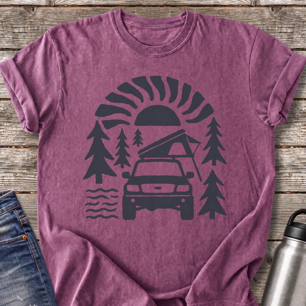 Camp at First Light T-Shirt — Berry