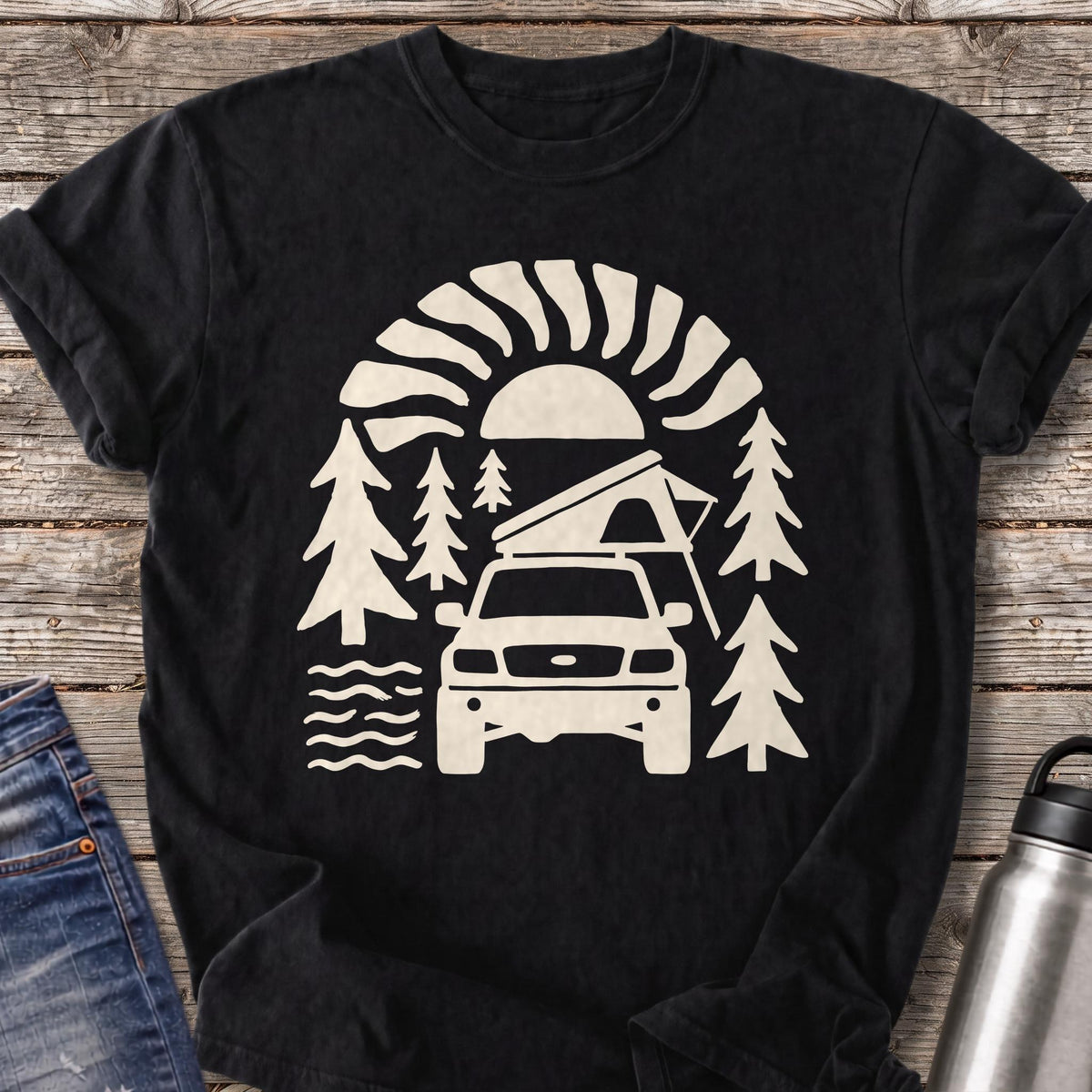 Camp at First Light T-Shirt — Black
