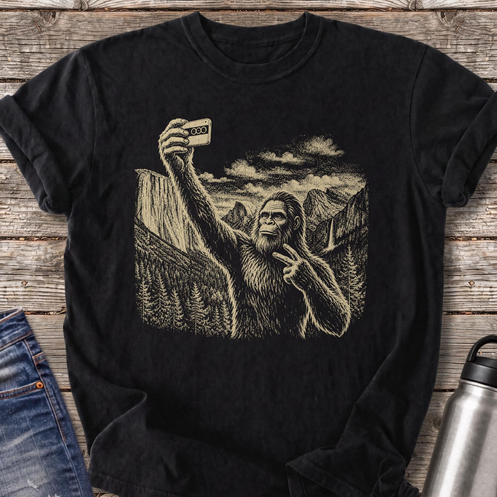 Sasquatch Selfie T-Shirt — Black
