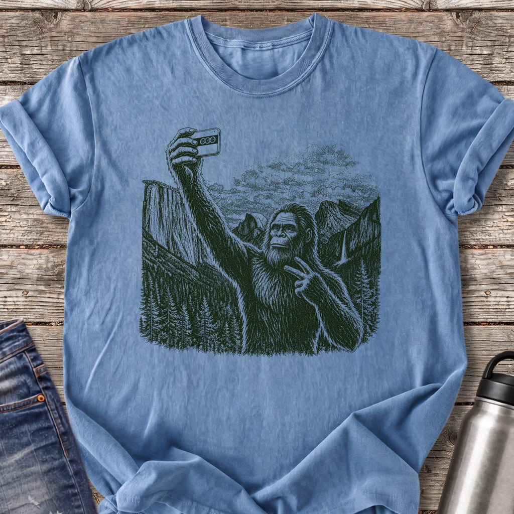 Sasquatch Selfie T-Shirt — Blue Jean