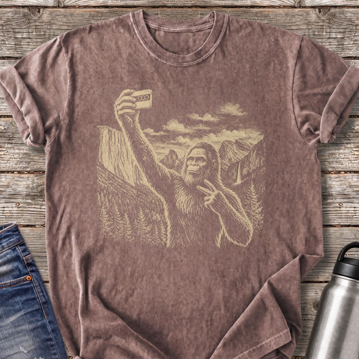 Sasquatch Selfie T-Shirt — Espresso