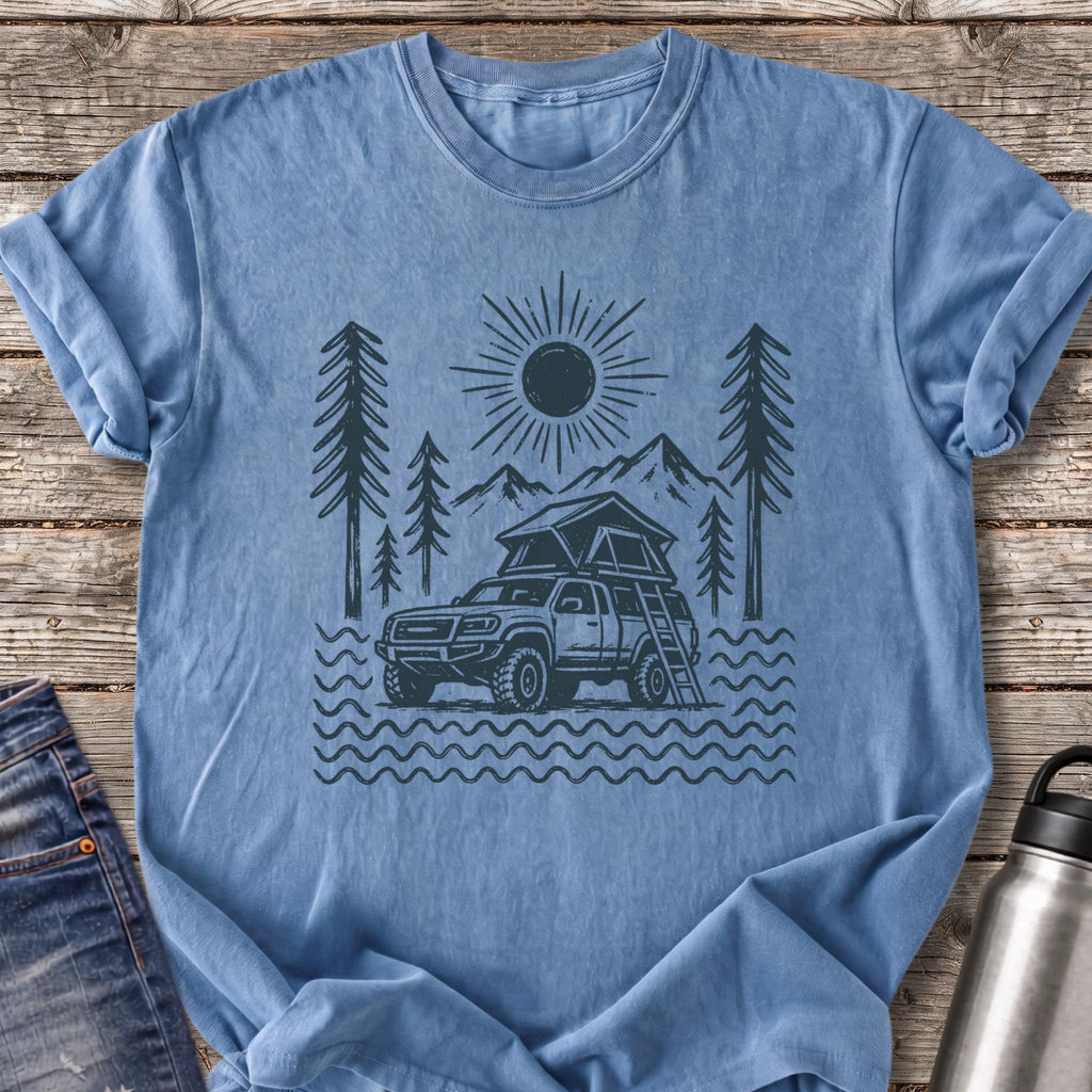 Rooftop Tent Sunrise T-Shirt — Blue Jean