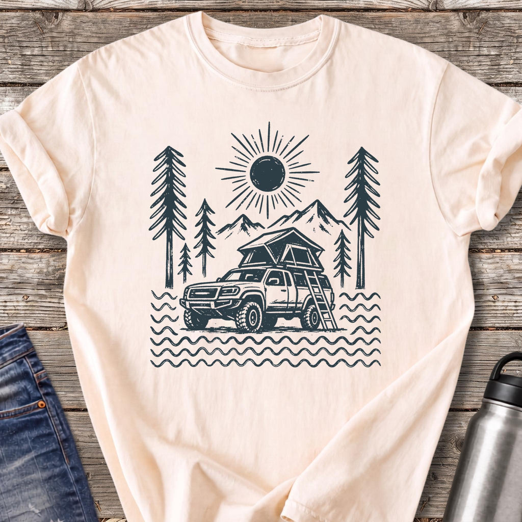 Rooftop Tent Sunrise T-Shirt — Ivory
