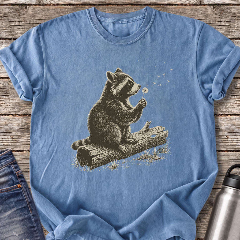 Raccoon Makes a Wish T-Shirt — Blue Jean