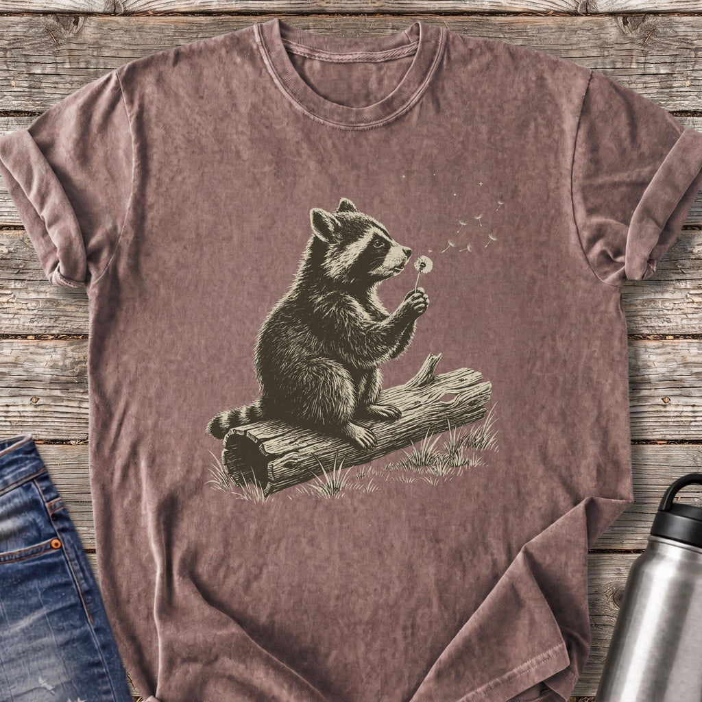 Raccoon Makes a Wish T-Shirt — Espresso