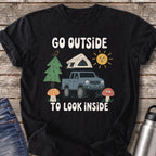 Go Outside to Look Inside T-Shirt — Black