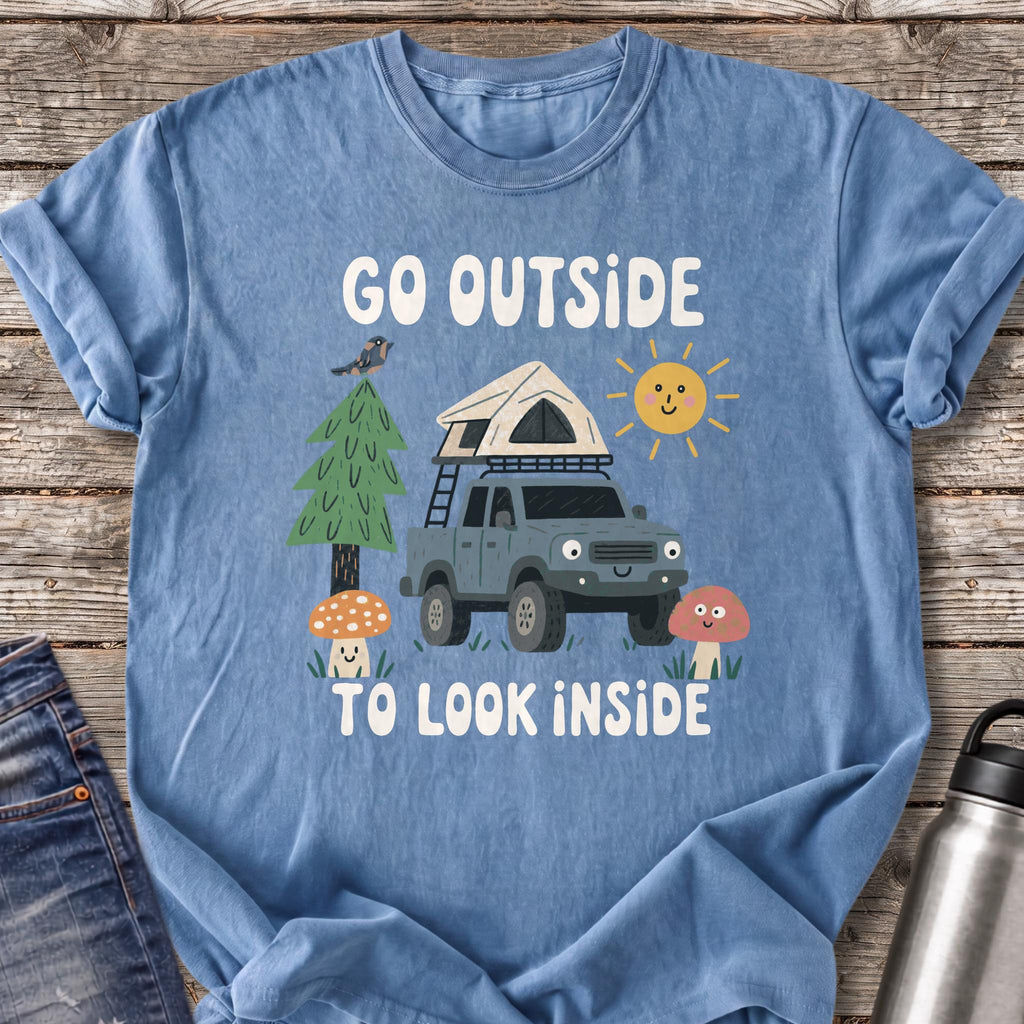 Go Outside to Look Inside T-Shirt — Blue Jean