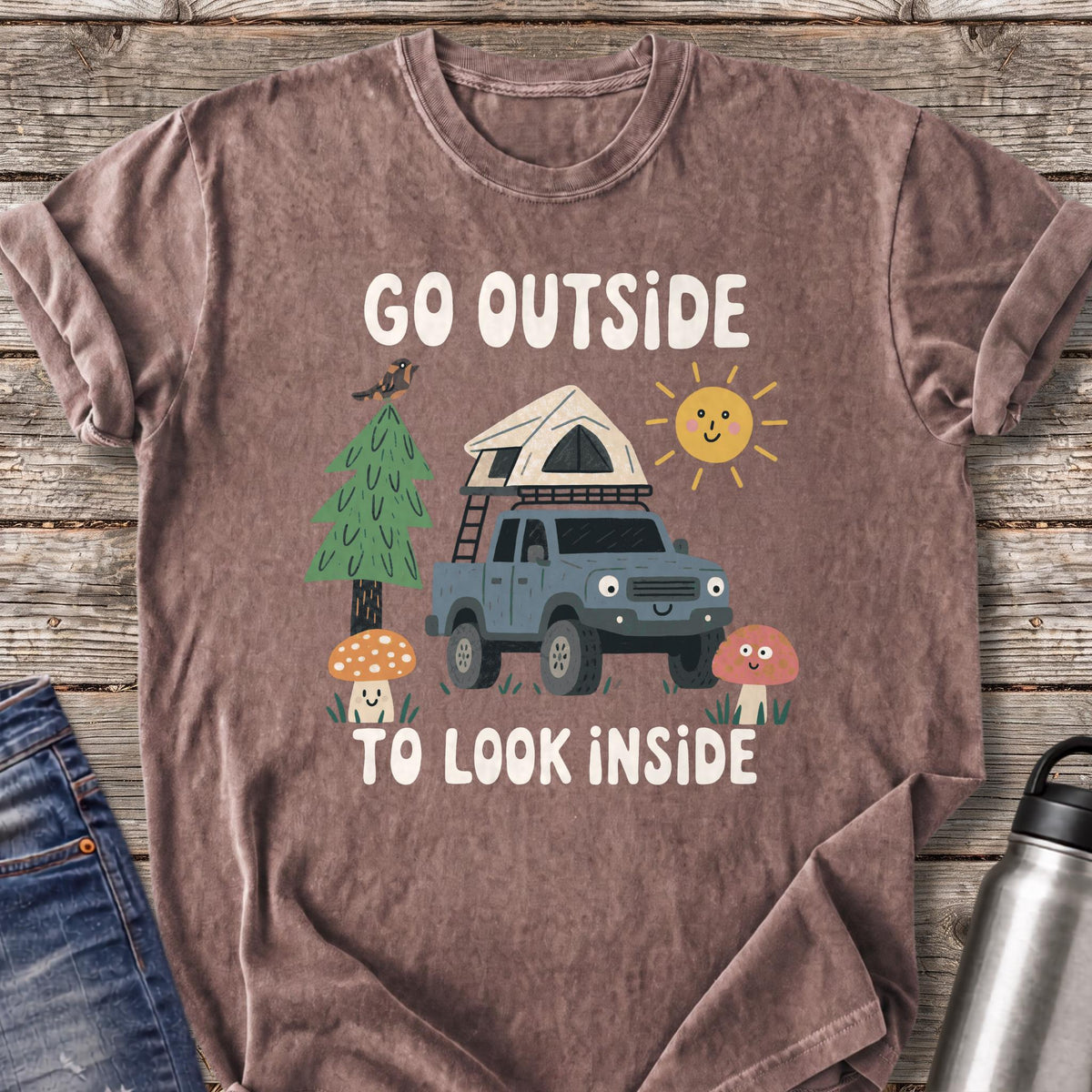 Go Outside to Look Inside T-Shirt — Espresso